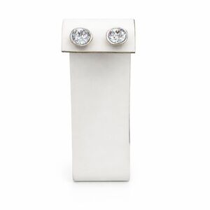 Swarovski Elements Round Bezel Stud Earrings | Luxury Everyday Sparkle | Classic